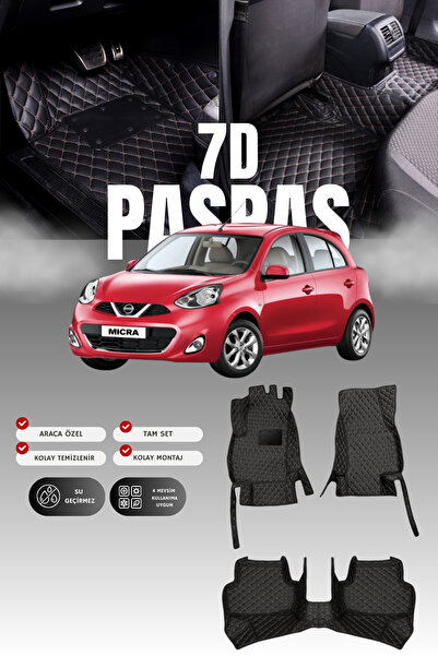 stiloto دواسة سيارة جلدية لنيسان ميكرا (2011-2015) بتصميم حوض سباحة 7D |   حم...