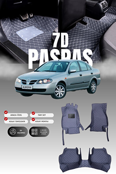 stiloto دواسة سيارة جلدية لنيسان ألميرا (2000-2006) طراز 7D |   حماية كاملة، ...