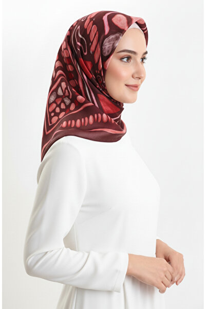 sefamerve Κασκόλ με σχέδιο κεχριμπαρένιο 70326-01 Σκούρο μπορντό