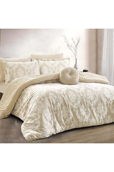 Alhabib bedding Pearl Winter Double Jacquard Beige Bedspread Set, 7 Pieces