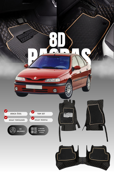 stiloto سجادة أرضية للسيارة من الجلد لرينو لاجونا 1 (1994-2001) 8D |   حماية ...