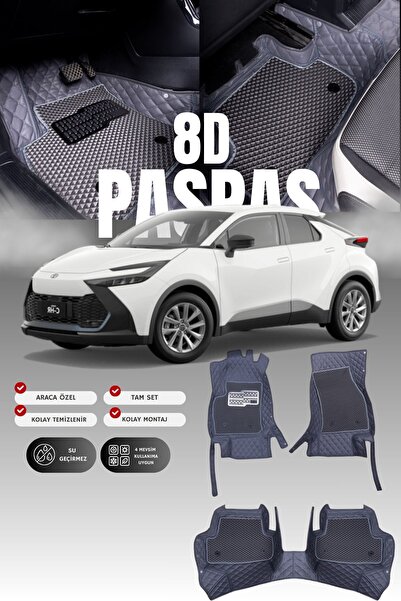 stiloto Toyota CH-R (2023 ve sonrası) 8D Deri Havuzlu Oto Paspas | Tam Koruma...
