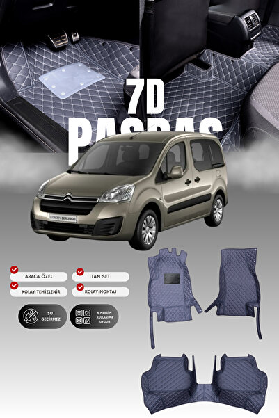 stiloto Citroen Berlingo (2008-2018) 7D Deri Havuzlu Oto Paspas | Tam Koruma,...