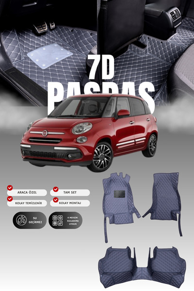 stiloto دواسة سيارة جلدية لسيارة فيات 500L (2012-2022) بتصميم حوض سباحة سباعي...