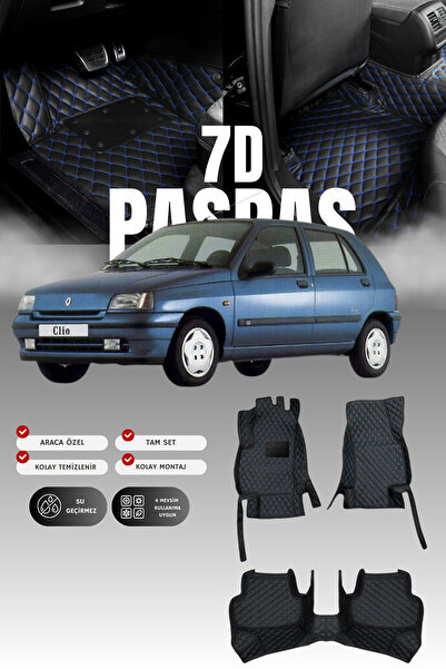 stiloto سجادة أرضية جلدية للسيارة رينو كليو 1 هاتشباك (1990-1998) 7D |   حماي...