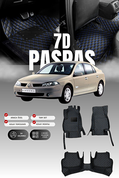 stiloto دواسة سيارة جلدية لرينو لاجونا 2 (2001-2007) طراز 7D |   حماية كاملة،...