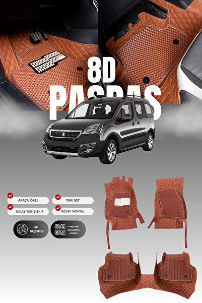 stiloto Peugeot Partner (2012-2018) 8D Deri Havuzlu Oto Paspas | Tam Koruma,A...