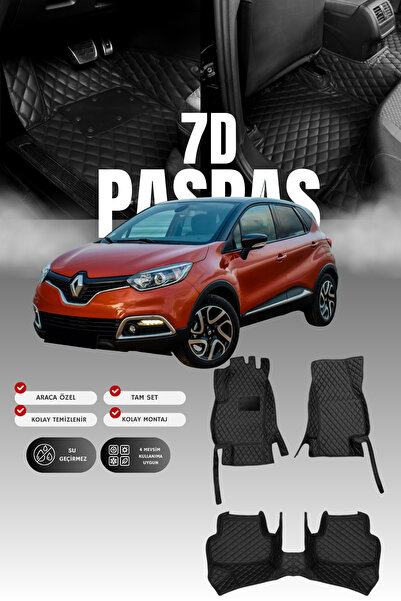 stiloto سجادة أرضية جلدية للسيارة رينو كابتور (2013-2019) 7D |   حماية كاملة،...
