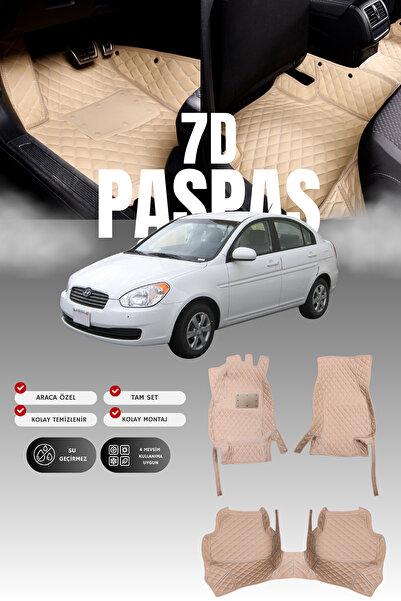 stiloto سجادة أرضية جلدية للسيارة هيونداي أكسنت إيرا (2006-2012) 7D |   حماية...