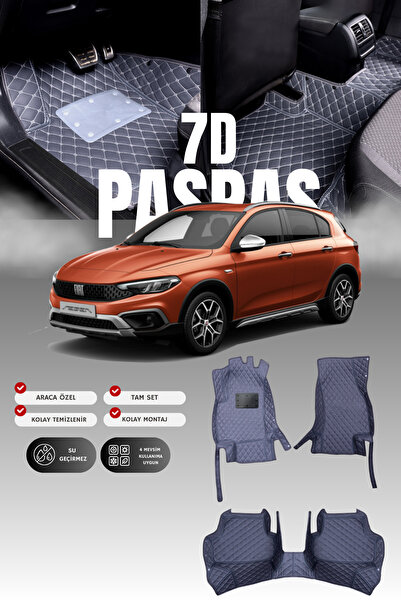 stiloto سجادة أرضية جلدية للسيارة فيات إيجيا كروس (2021-2025) 7D |   حماية كا...