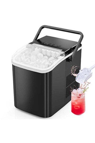 Generic Portable Ice Maker Countertop 26lbs 24H Self Cleaning 9 Bullet Cubes 6 Mins Electric Ice Machine