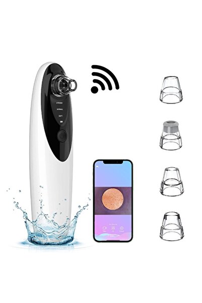 GABOS Portable Multifunction Facial Vacuum Blackhead Remover with Wi‑Fi Camera, 3 Speeds, 4 Probes, USB