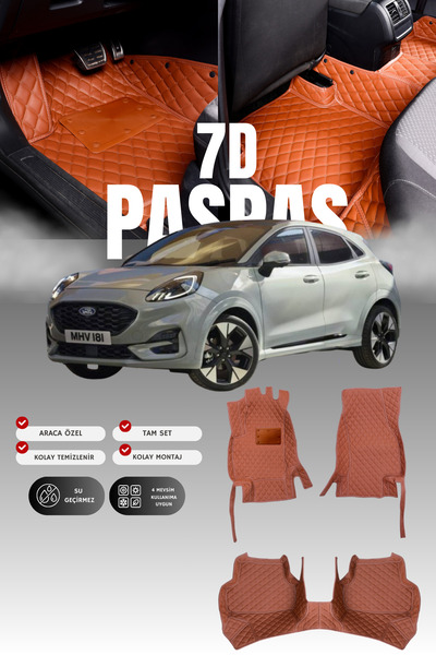 stiloto فورد بوما (2019 وما بعدها) سجادة أرضية للسيارة من الجلد 7D |   حماية ...
