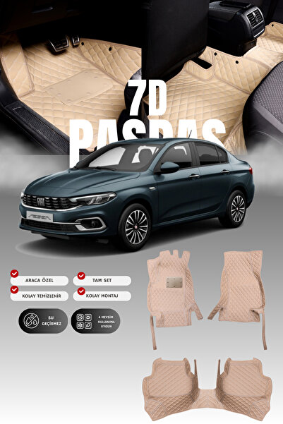 stiloto Fiat Egea (2015 and Later) 7D Leather Pool Auto Mat |   Full Protecti...