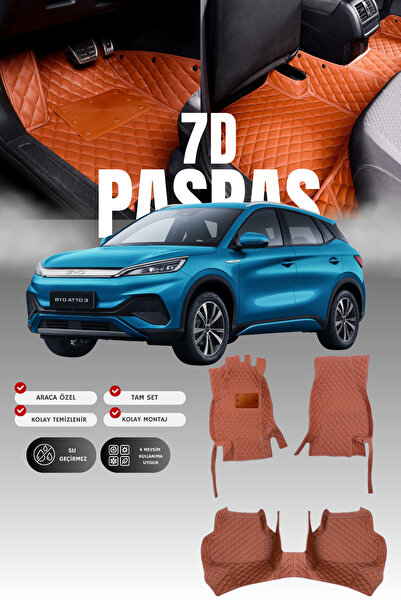 stiloto سجادة أرضية للسيارة من الجلد 7D لسيارة BYD Atto 3 (2022 وما بعدها) | ...