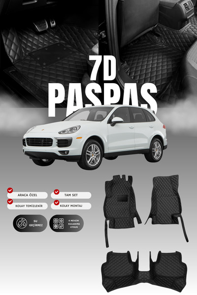 stiloto Porsche Cayenne (2010-2017) 7D Leather Pool-Type Auto Mat |   Full Pr...