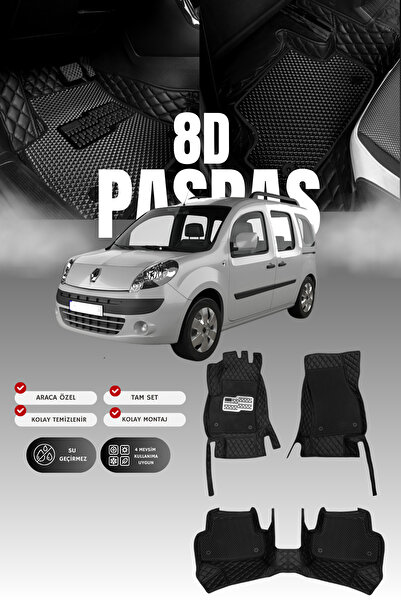 stiloto سجادة أرضية للسيارة من الجلد لرينو كانجو (1998-2008) 8D |   حماية كام...