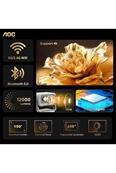 Aoc -Portable-Projector|1080P-Resolution|Supports-8K