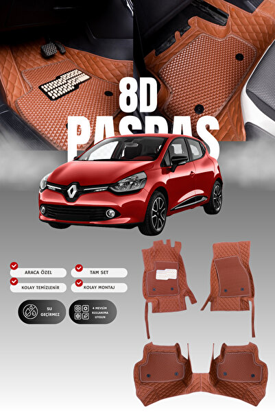 stiloto دواسة سيارة جلدية لرينو كليو 4 هاتشباك (2012-2019) 8D |   حماية كاملة...