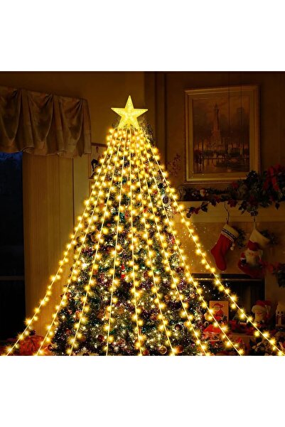 Kuzey VIP PROFESYONEL IŞIKLI TEPE YILDIZLI LED IŞIK GÜN IŞIĞI 9 DALLI 282 LEDLİ IP65 SU GEÇİRMEZ LED IŞIK