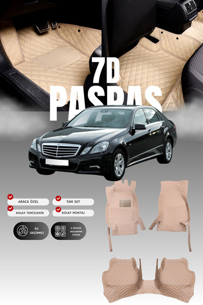 stiloto دواسة سيارة جلدية لمرسيدس E180 / W212 (2013-2016) بتصميم حوض سباحة 7D...