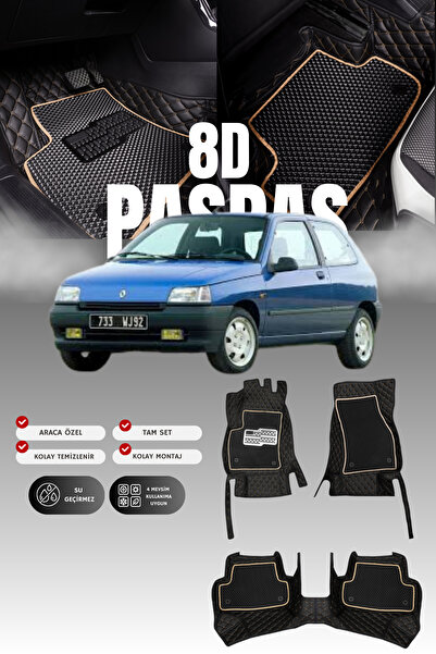 stiloto دواسة سيارة جلدية لرينو كليو 1 هاتشباك (1990-1998) 8D |   حماية كاملة