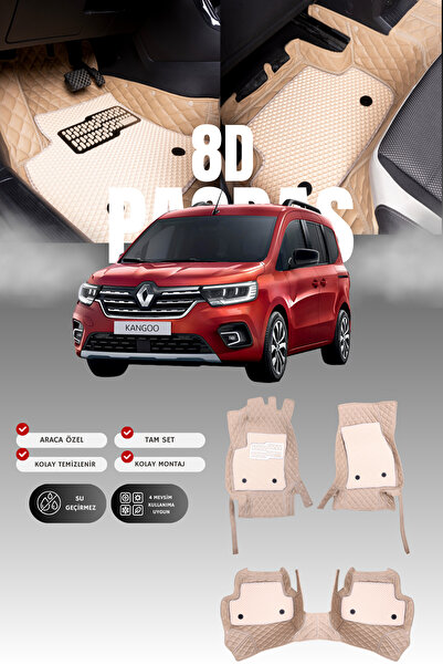 stiloto سجادة أرضية للسيارة من الجلد لرينو كانجو (2022 وما بعده) 8D |   حماية...