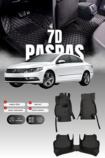 stiloto فولكس فاجن سي سي (2012-2016) سجادة أرضية للسيارة من الجلد 7D |   حماي...