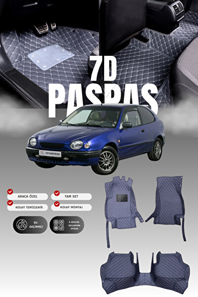 stiloto دواسة سيارة تويوتا كورولا (1998-2002) من الجلد بتصميم حوض السباحة 7D ...