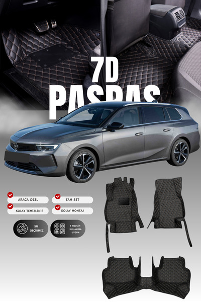 stiloto سجادة أرضية جلدية لسيارة أوبل أسترا إل ستيشن واجن (2021 وما بع ذلك) 7...