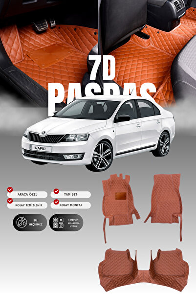 stiloto سجادة أرضية جلدية للسيارة سكودا سوبر-بي (2008-2015) 7D |   حماية كامل...