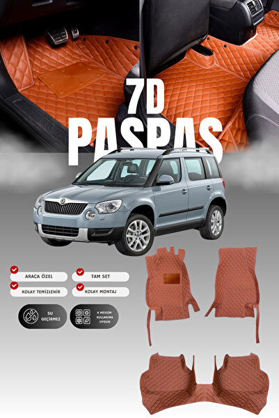 stiloto سجادة أرضية جلدية للسيارة سكودا يتي (2009-2017) بتصميم حوض سباحة 7D |...