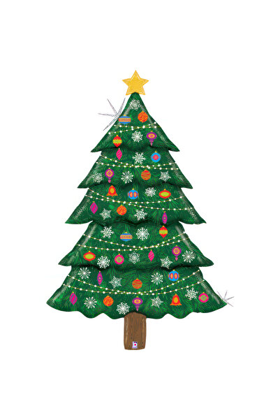 Betallic شجرة عيد الميلاد مع بالونات من رقائق معدنية مقاس 63 بوصة