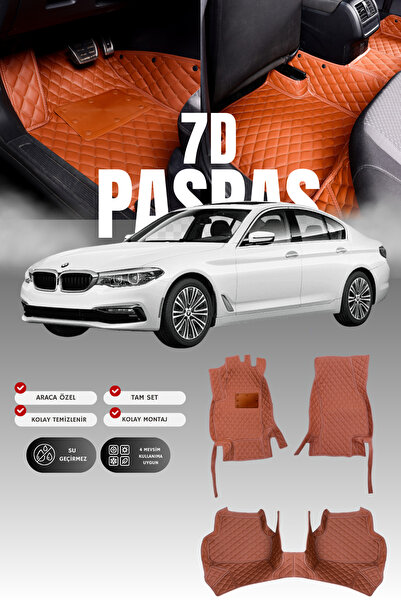 stiloto سجادة أرضية جلدية للسيارة BMW الفئة الخامسة G30 (2017-2023) بتصميم حو...