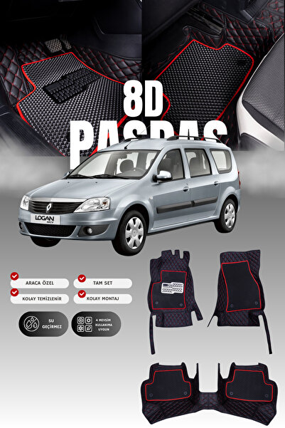stiloto دواسة سيارة جلدية لداسيا لوجان (2004-2012) طراز 8D |   حماية كاملة، م...