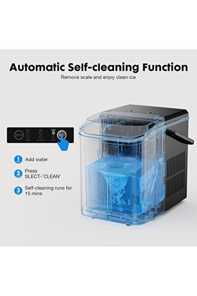 Generic Portable Ice Maker Countertop 26lbs 24H Self Cleaning 9 Bullet Cubes 6 Mins Electric Ice Machine