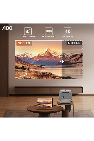 Aoc -Portable-Projector|15000-Lumen-Brightness|Supports-8K