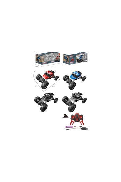 Toysea High-Speed RC Alloy Off-Road Car, 4WD Remote Control Vehicle with 3.7V Battery and USB Charger