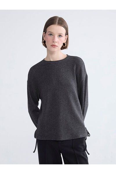 LC Waikiki Anthracite Crew Neck Women's T-Shirt