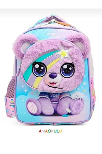 Chimola Geantă de grădiniță cu ursuleț drăguț pentru fetiță, mov