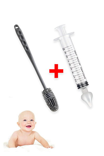 Factorial Biberon Temizleyici Fırça Ve Bebek Burun Şırıngası Seti Emzik Temiz...