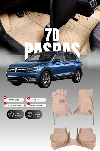 stiloto فولكس فاجن تيجوان (2016-2023) حصيرة أرضية للسيارة من الجلد 7D |   حما...