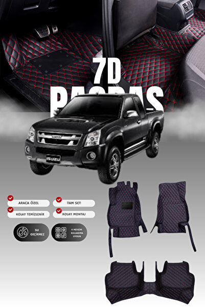 stiloto Suzuki D-Max (2002-2007) 7D Deri Havuzlu Oto Paspas | Tam Koruma,Arac...