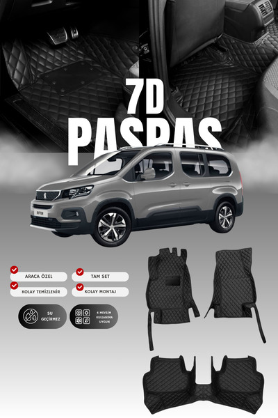 stiloto دواسة سيارة جلدية سباعية الأبعاد لبيجو ريفتر (2018-2024) |   حماية كا...