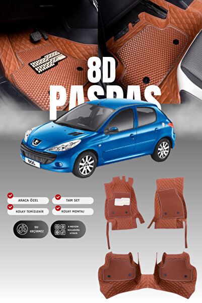 stiloto دواسة سيارة جلدية لبيجو 206 (1998-2010) طراز 8D |   حماية كاملة، قص م...