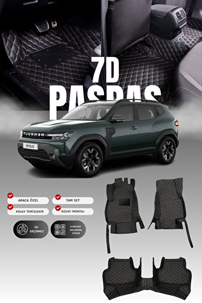 stiloto Renault Duster Eco-G (2024 ve sonrası) 7D Deri Havuzlu Oto Paspas | T...
