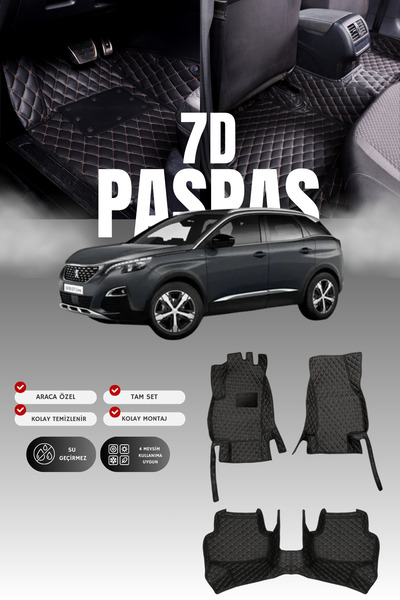 stiloto دواسة سيارة جلدية سباعية الأبعاد لبيجو 3008 (2016-2020) |   حماية كام...