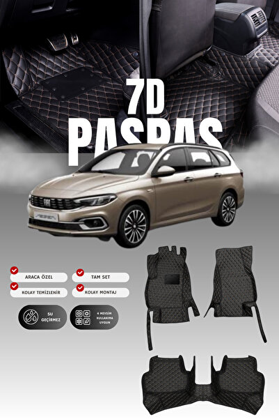 stiloto سجادة أرضية جلدية للسيارة فيات إيجيا ستيشن واجن (2016-2020) 7D |   حم...