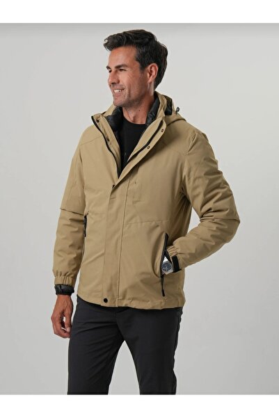 BARRELS AND OIL Men's Water Repellent Raincoat, Puffer Coat, Thick Coat Three-Piece Set Top Quality Coat