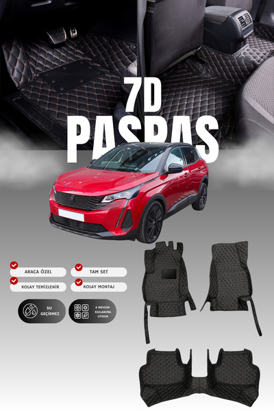 stiloto دواسة سيارة جلدية سباعية الأبعاد لبيجو 3008 (2020-2023) |   حماية كام...